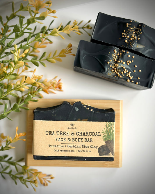 Tea Tree & Charcoal Face Body Soap ~ NEW LOOK