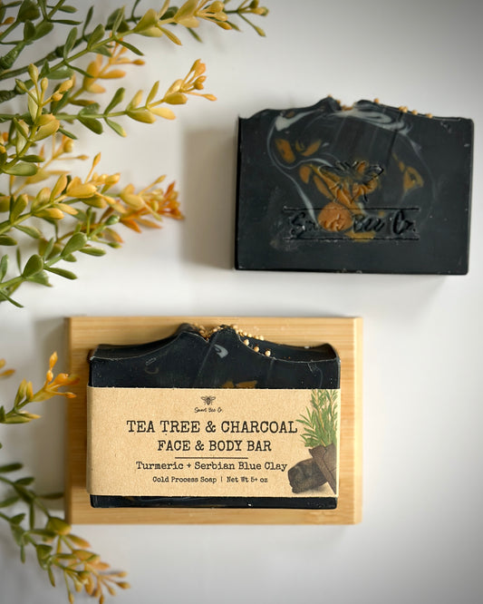 Tea Tree & Charcoal Face Body Soap ~ NEW LOOK