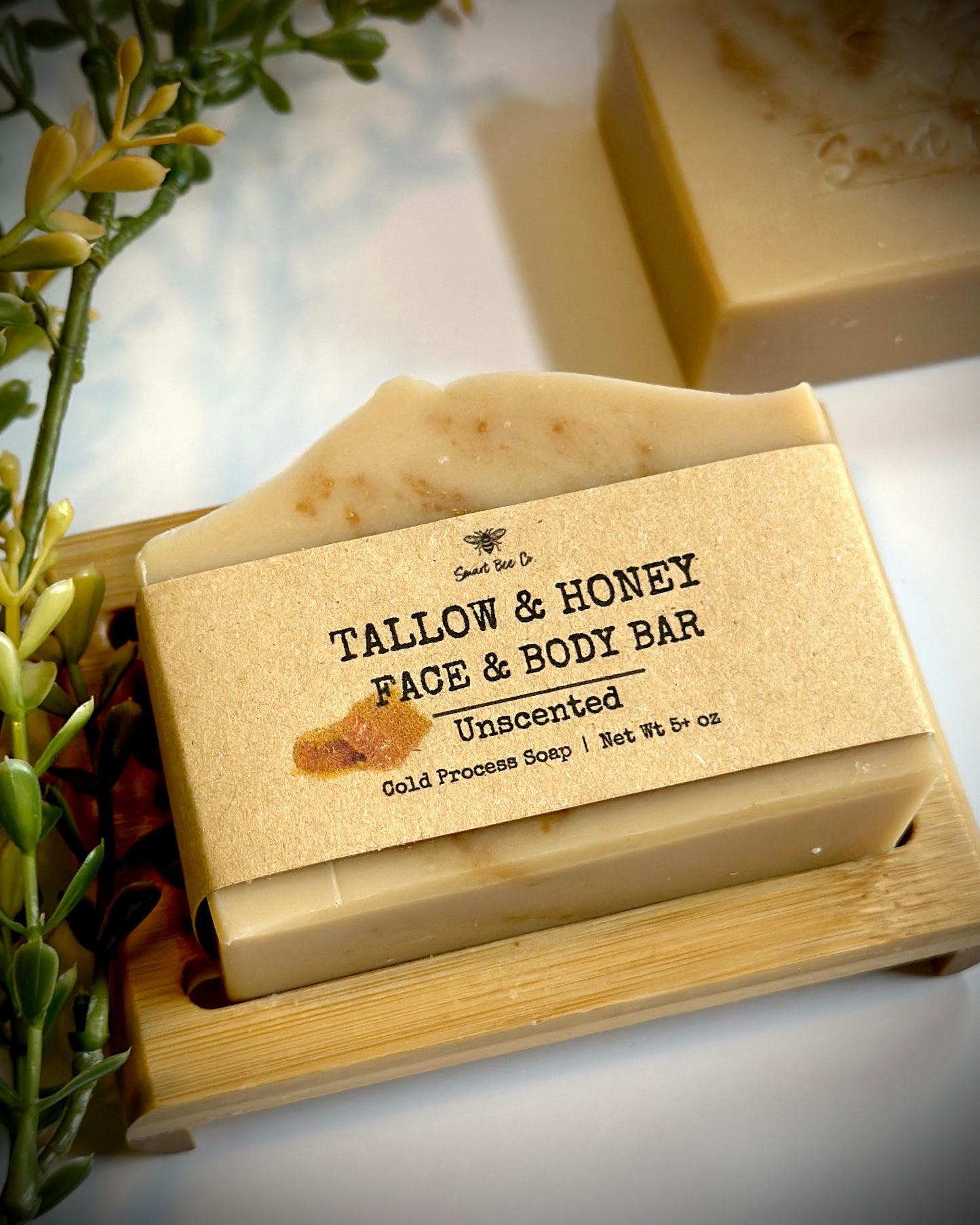 Tallow and Honey Face Body Soap ~ Unscented