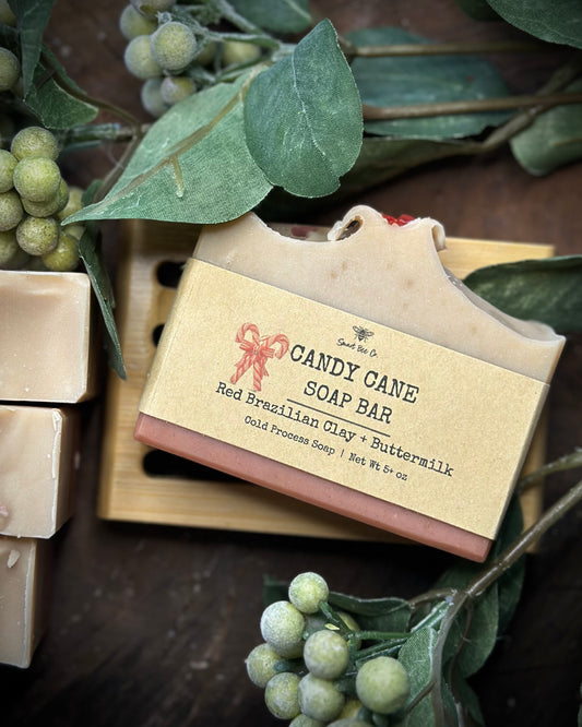 Hadmade soap cady cane Christmas
