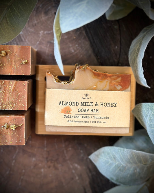 Almond milk honey Handmade soap  Face body soap bar