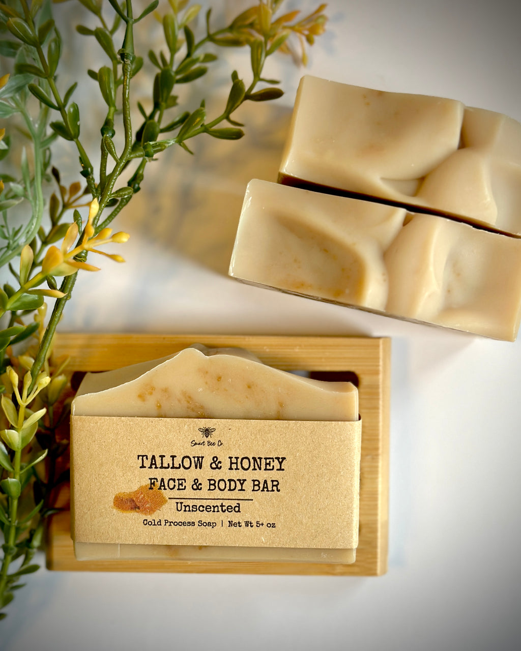 Tallow and Honey Face Body Soap ~ Unscented