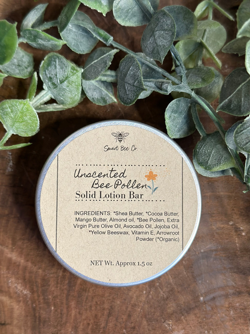 Bee Pollen Unscented Solid Lotion Bar