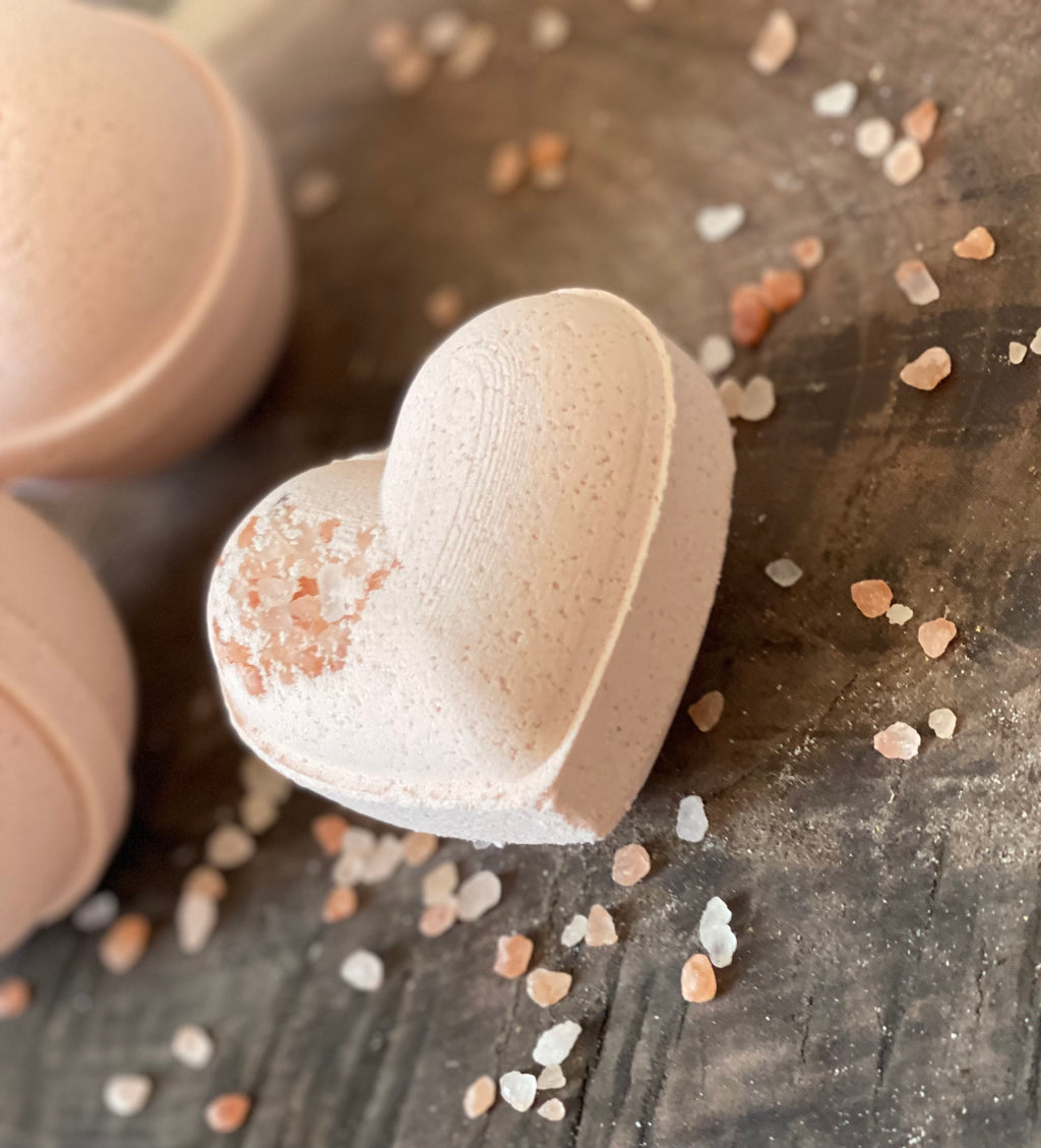 Pink Salt Fizzy Heart Bath Bomb