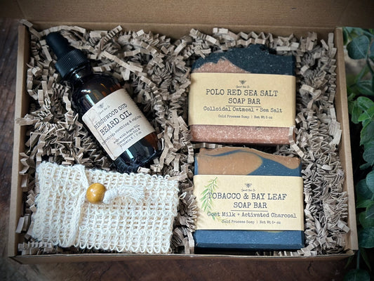 Birchwood Oud Beard Oil and Set of Two Men’s Soap Gift Box