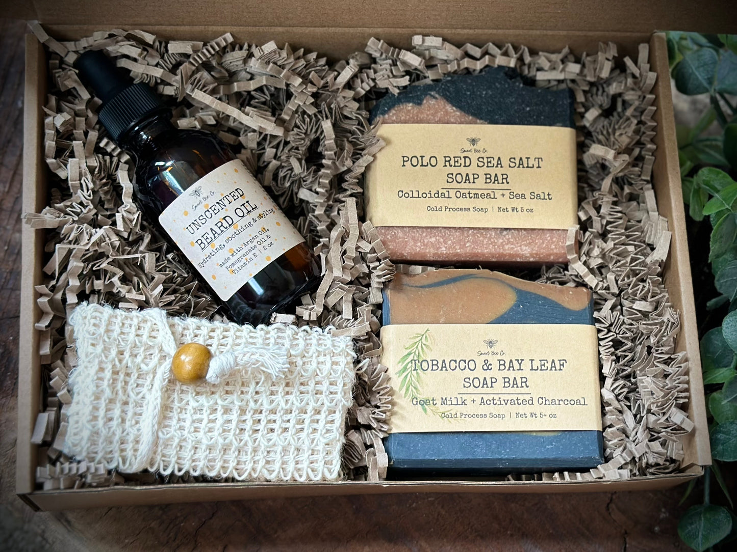 Unscented Beard oil and Set of Two Men’s Soap Gift Box