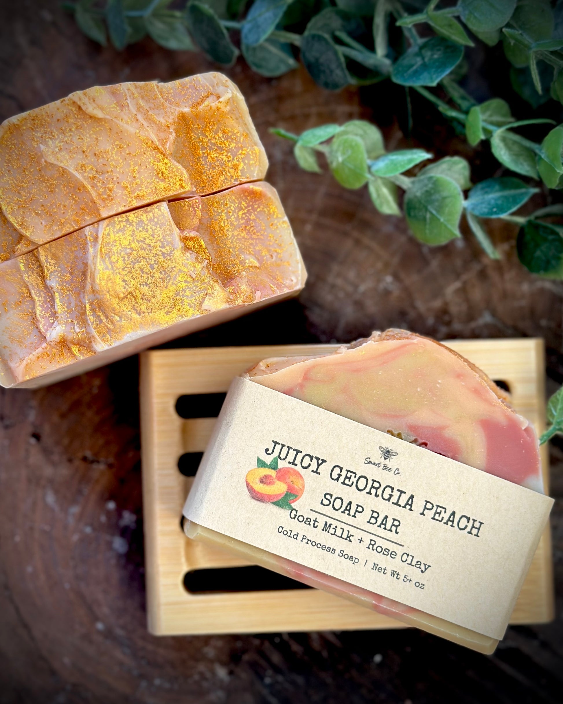 Handmade peach soap natural