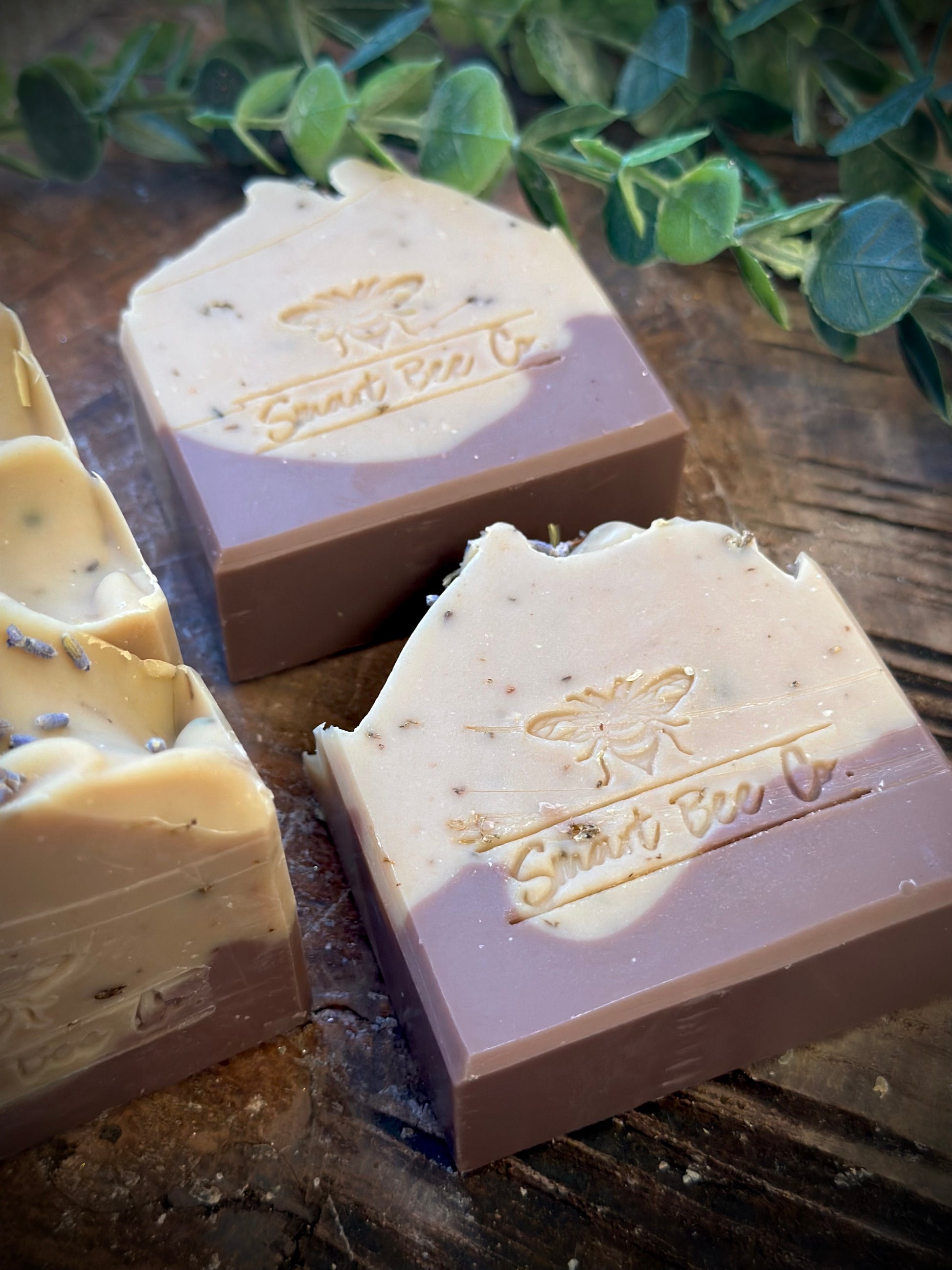 Lavender vanilla lilac Handmade homemade handcrafted soap side