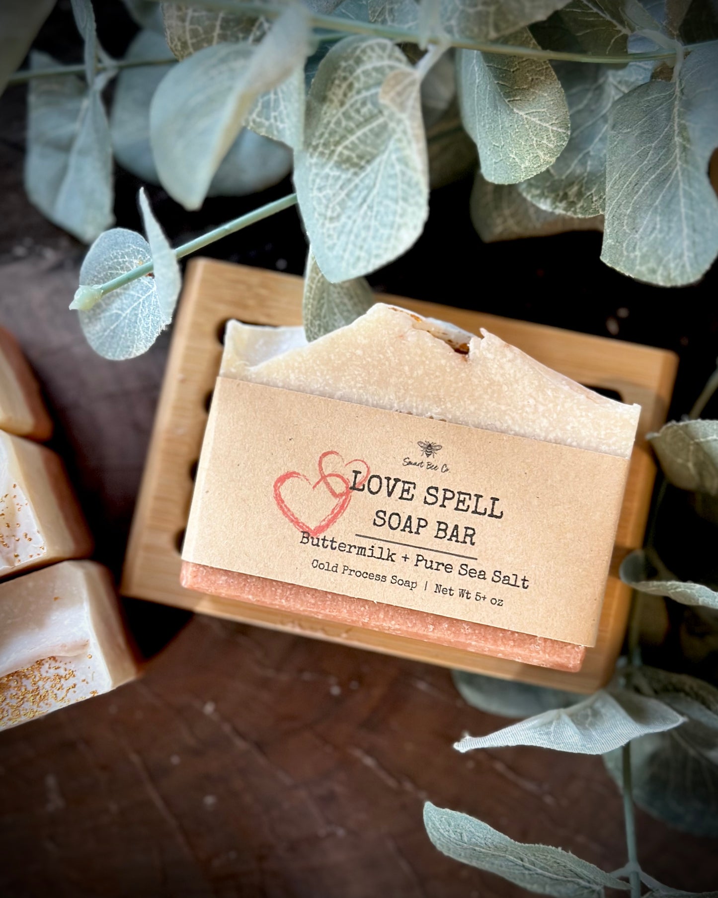 Handmade handcrafted, natural soap love spell front