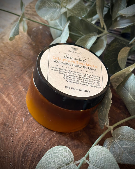 Unscented Tallow Sea Buckthorn Whipped Body Butter