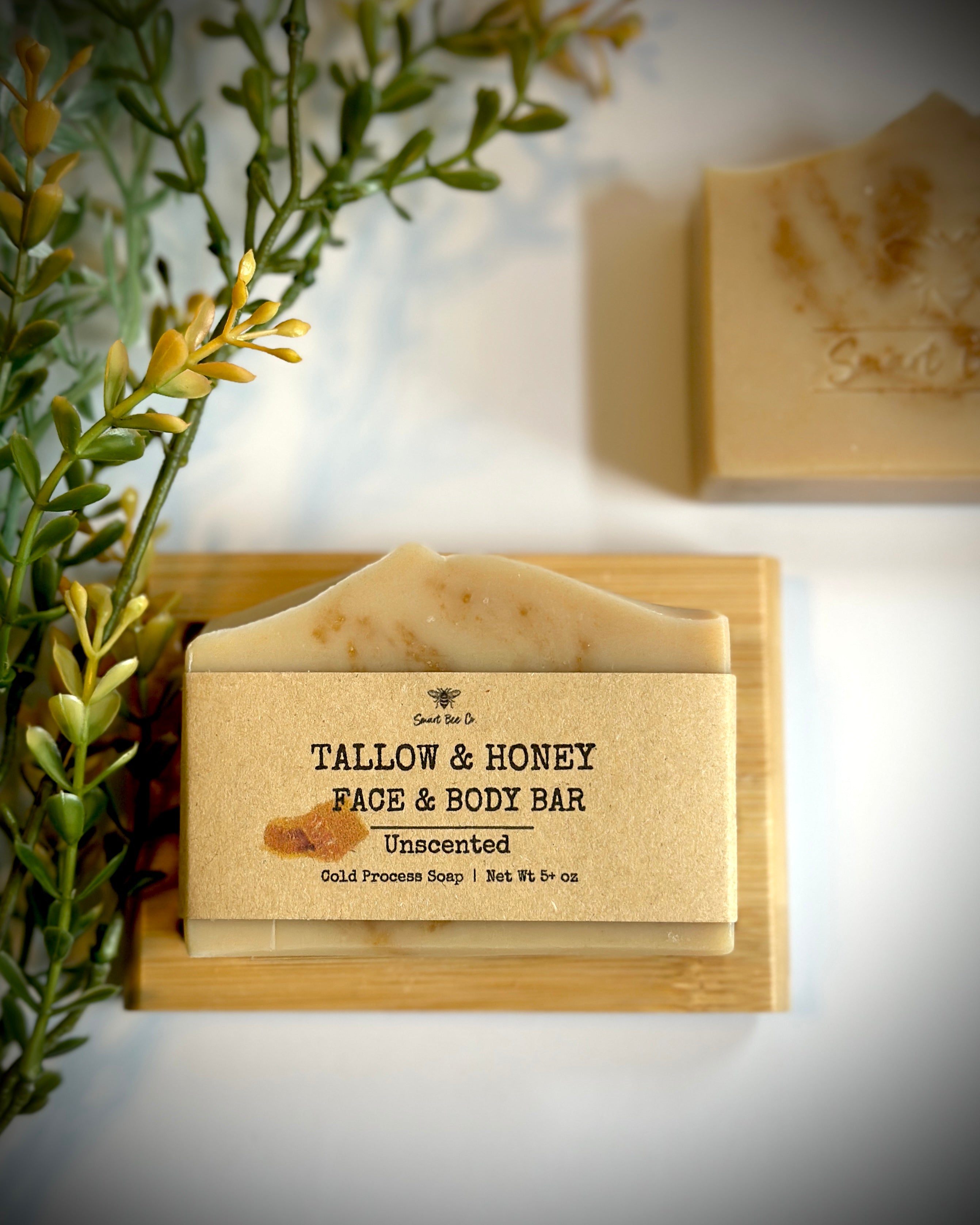 Tallow and Honey Face Body Soap ~ Unscented